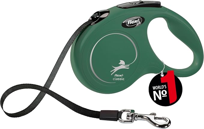 FLEXI - New Classic S Strap - Comfortable Braking System - Reflective Components - Adaptable to LED - Extendable Multi Box - 5 m - for Dogs up to 25 kg