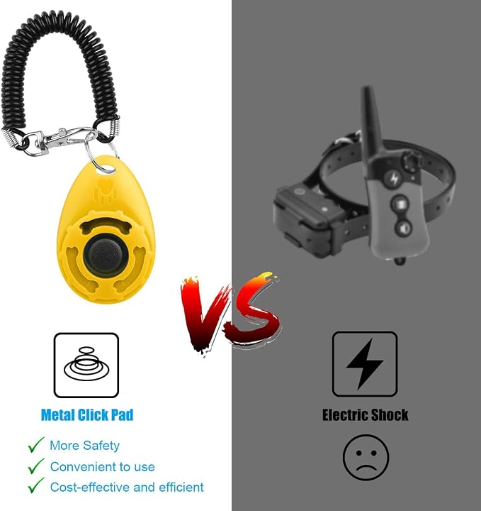 Diyife Dog Clicker for Training, 2 Pack Dog Training Clicker | Clicker Dog Training with Wrist Strap, Pet Training Clicker, Perfect for Dog Cat Puppies Behavioral Training (Red and Yellow)