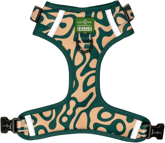 Lucy & Co. x Parks Project Geyser No-Pull Dog Harness, Adjustable Front Clip Harness with Comfort Padding, Small