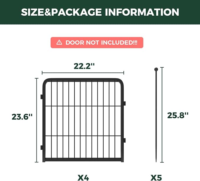 FXW Rollick Unleashed Dog Playpen, 24in, 4 Panels, Small/Puppy, Black