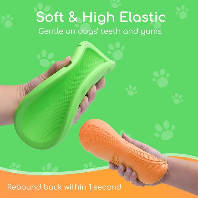 Nobleza 2 Pack Dog Flying Disc, 8in Interactive Flyer Dog Toys for Small Medium Large Dogs to Fetch, Durable Outdoor Dog Disc Toy for Long-Distance Flies and Floats on Water, Orange & Green