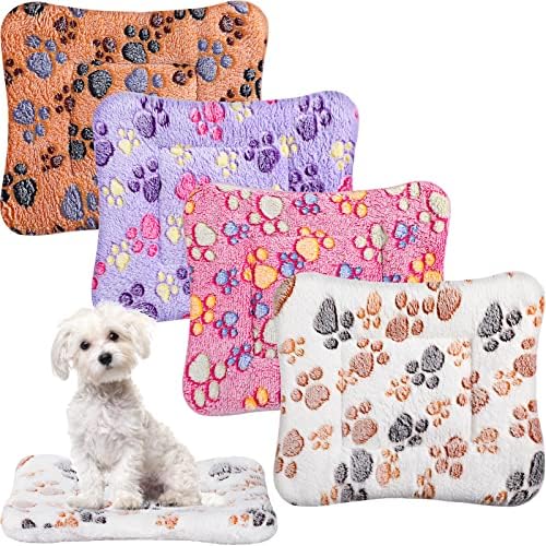 Tuanse 4 Pack Soft Pet Bed Mat Small Dog Crate Fleece