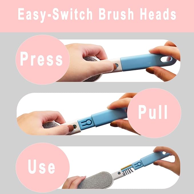 VrythosNex 4-in-1 Pet Hair Remover, Blue