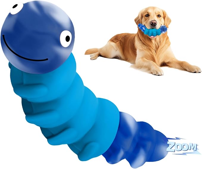 Indestructible Dog Toys for Aggressive Chewers, Tough Toy | Chew Toys for Large and Medium Dogs, Squeaky Rubber & Beef-Flavored Nylon, Dental Care, Boredom & Anxiety Relief