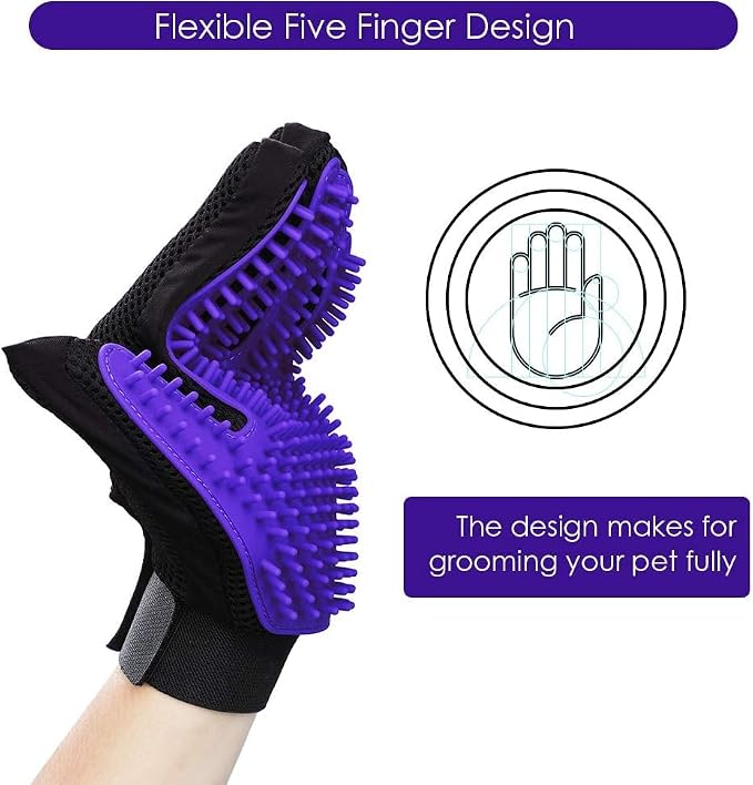 DELOMO Pet Hair Remover Glove, 1-Pack, Purple