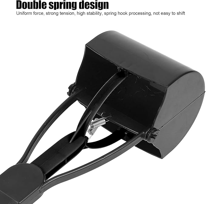 Long Handle Portable Pet Pooper Scooper, Portable Pet Sanitary Toilet Dog Cat Waste Picker Tool for Large Dogs, Puppies, Cats(All Black)