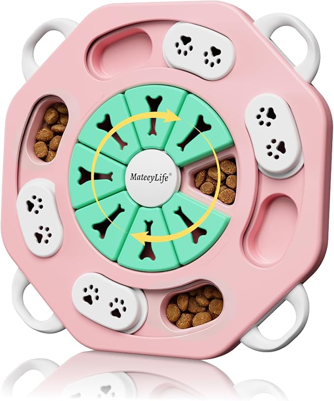 MateeyLife Dog Puzzle Toy, Interactive Dog Toys to Keep Them Busy, Enrichment Toys for Dogs, Treat Dispensing Dogs Toy with Slow Feeder for Smart Breeds, IQ Training & Brain Stimulation, 2 Levels