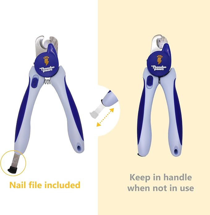 LED Dog Nail Clippers with Protective Guard - Blue