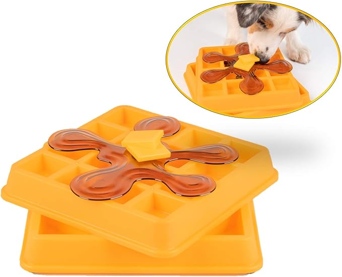 Our Pets Waffle Interactive Puzzle Game Dog Toys (Dog Puzzle Toy-Great Alternative to Snuffle Mat for Dogs and Slow Feeder Bowls) Cat Puzzles & Interactive Toys for Treats