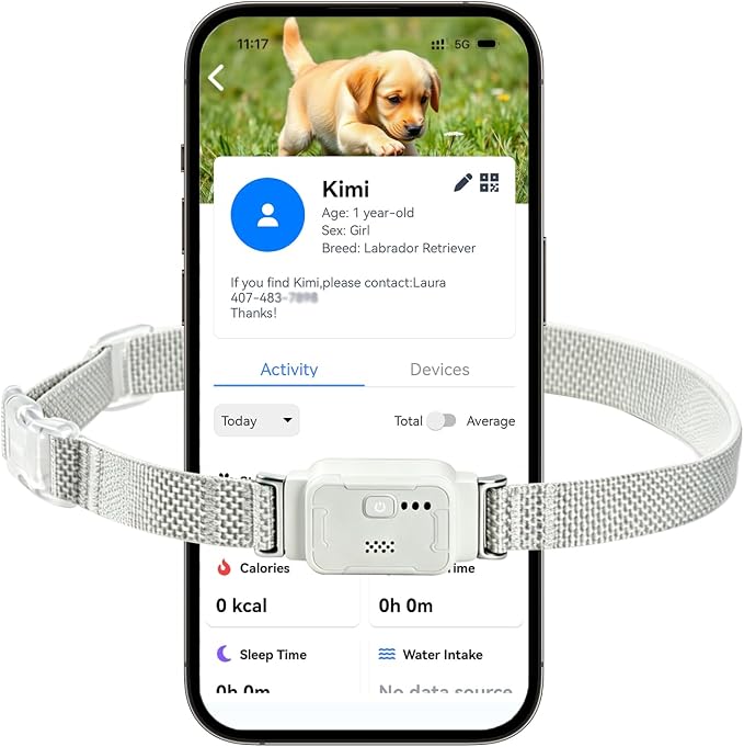 GPS Dog Collar, Wireless Pet Fence & GPS Pet Tracker White | GPS dog collar with app control, wireless pet fence, virtual boundaries, real-time tracking and activity monitoring，no fee.