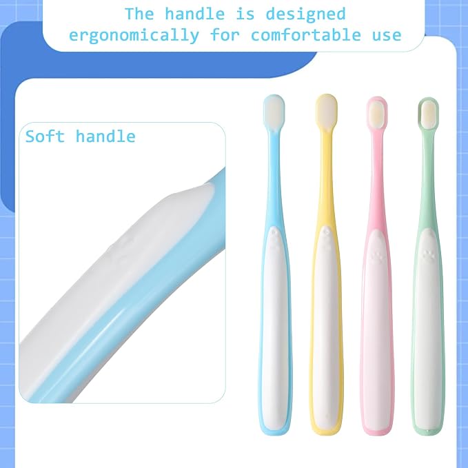 Mini Head Cat Puppy Toothbrush, 4 Pack Ultra Soft Dog Toothbrush Small Breed Gentle Pet Dental Cleaning Kit Cat Puppy Tooth Brushing Kit for Kitten Small Breed Dogs