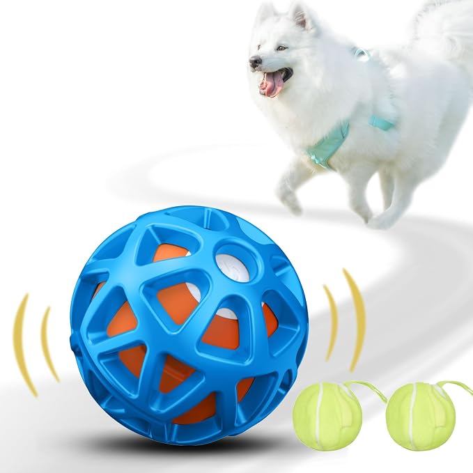 seagi Interactive Dog Toy, Motion-Activated Bouncing Vibrating Dog Ball | USB Rechargeable Design with Durable Natural Rubber Shell for Interactive Dog Ball, for Small/Medium/Large Dogs