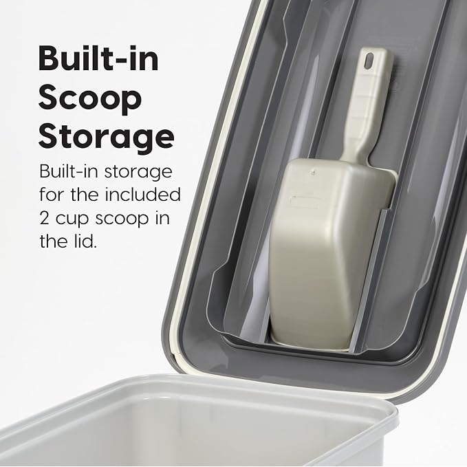 IRIS USA Dog Food Storage Container, Up to 54 lbs, Gray/Dark Gray