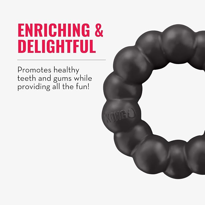 KONG Extreme Ring, Durable Natural Rubber Chew Toy, for XL Dogs | Made from KONG Durable Natural Rubber, a Ring Toy That Supports Healthy Chewing, Dental Health & Play Instincts