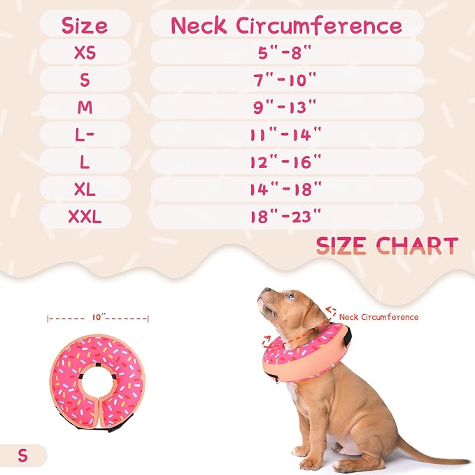 Supet Inflatable Dog Cone Collar Alternative After Surgery, Doggie Neck Donut Collar Recovery ECollar for Post Surgery, Soft Dog Cone for Small Medium Puppies Cats