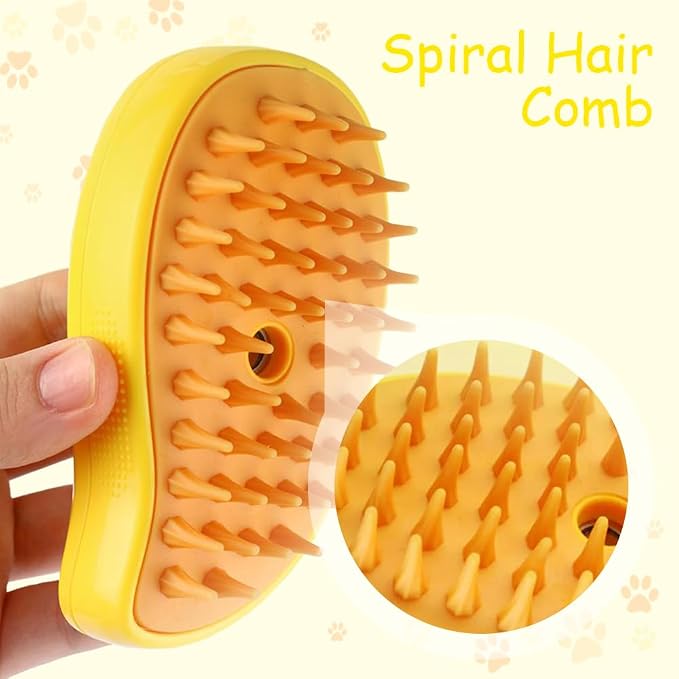 Cat Brush,3 in1 Cat Steam Brush,Self Cleaning Steam Cat Brush for massage, Pet Steam Brush for Cat,Multifunctional Cat Steamer Brush,Cat Grooming Brush for Removing Tangled Loosse Hair (Green)