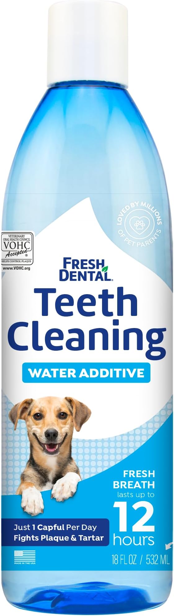 Naturél Promise Fresh Dental Breath Freshener & Teeth Cleaning Water Additive for Dogs, 18 oz Bottle