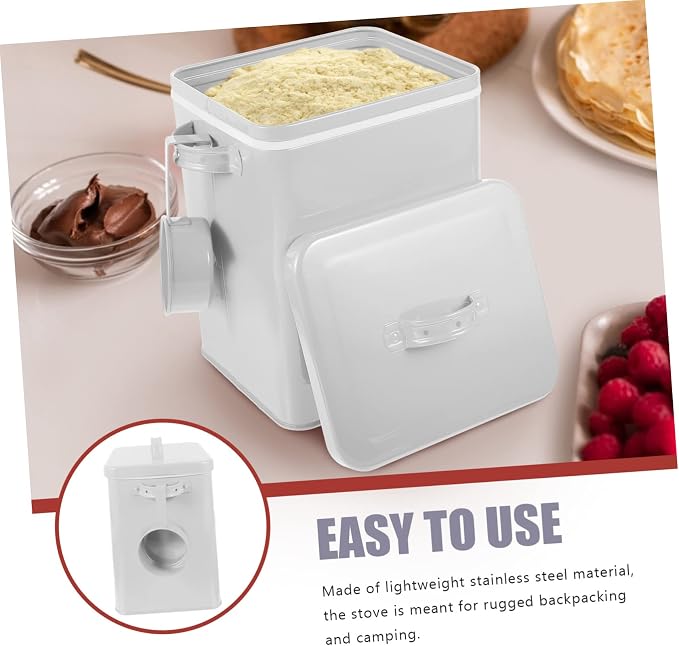 ULTECHNOVO Metal Storage Bin for Pet Food Laundry Powder Sealed Organizer Canister for Kitchen Pantry Multi-functional Container No Pattern