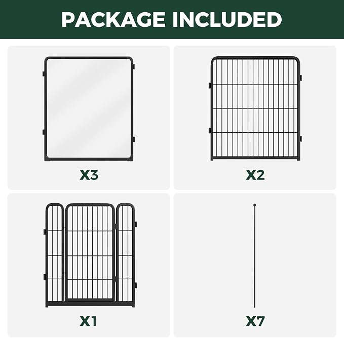 FXW AuraSpace Pro Acrylic & Wire Mesh Indoor Dog Playpen, 32" Height 6 Panels Metal Dog Pen for Small and Medium Dogs, Black│Patented