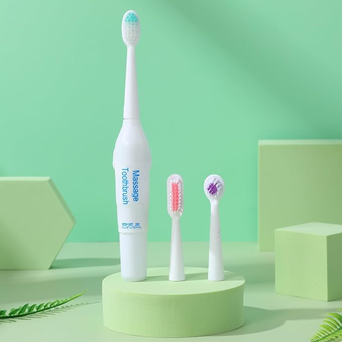 ibasenice Electric Pet Toothbrush 7.48In 1.94oz Sonic Plaque Remover – Gentle Waterproof Travel Brush for Dogs & Cats