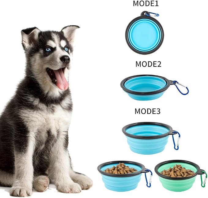 Collapsible Dog Bowls, Pack of 5