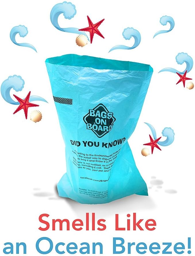 Bags on Board Odor Control Dog Poop Bags | Ocean Breeze Scent | 9 x14 Inches, 140 Waste Pickup Bags (3203940043)