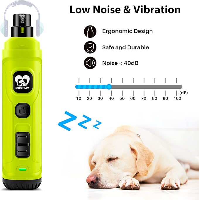 Casfuy New Version 2-Speed Dog Nail Grinder - Green