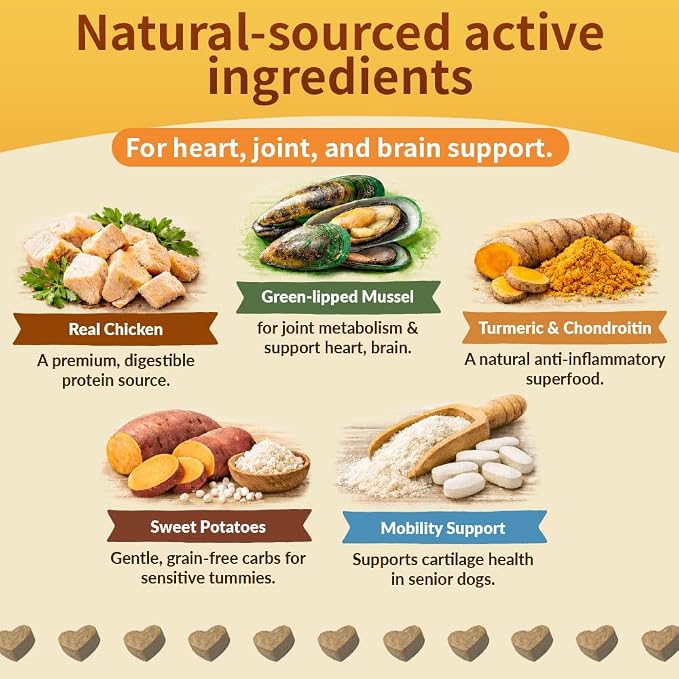 Get Naked Biteables Daily Soft Dog Treats for Senior Health, Made with Real Chicken and New Zealand Green-Lipped Mussel, Functional Soft Chews for Senior Dogs, Grain-Free, 6oz