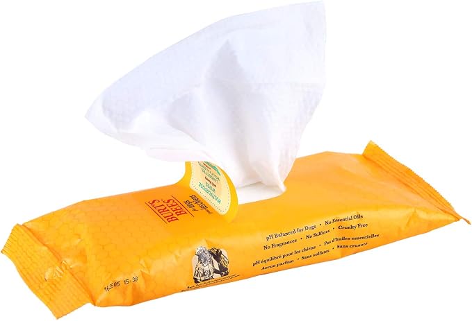 Burt's Bees for Pets Honey Multipurpose Dog Grooming Wipes, 50 Count - 2 Pack