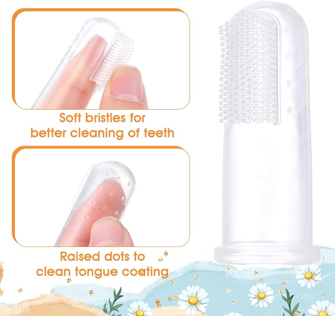 64 Packs Dog Toothbrush Soft Finger Brushes Pet Finger Easy Teeth Cleaning Dog Tooth Oral Care Pet Dental for Small Cats and Puppy