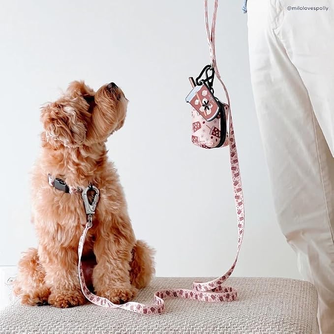 Lucy & Co. - Designer Dog Leash Comfortable Leash Training Product w/Adjustable Chest & Neck Straps - (Large, Tan White Coffee)