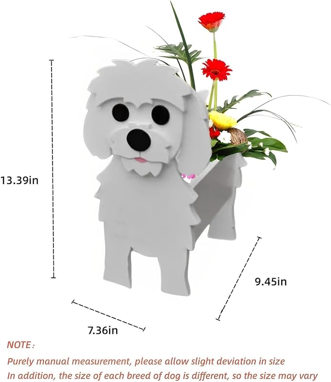 Maltese Dog Planter Pots, Animal Shaped Flower Pot