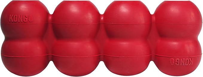 KONG Goodie Ribbon, Stuffable Natural Rubber Dog Toy, for Medium Dogs | Stuffable Bone-Shaped Rubber Toy with Four Fillable Goodie Grippers for Fun, Treat-Based Enrichment Play