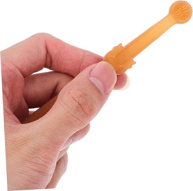 Toyvian Cat and Dog Toothbrush Set Dual Head Silicone Pet Toothbrush for Gentle Cleaning Soft Bristles for Cats and Small Dogs Portable Pet Oral Care Tool