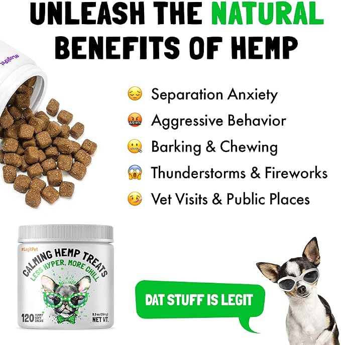 LEGITPET Dog Vitamins & Hip & Joint Supplement & Allergy Relief Chews & Calming