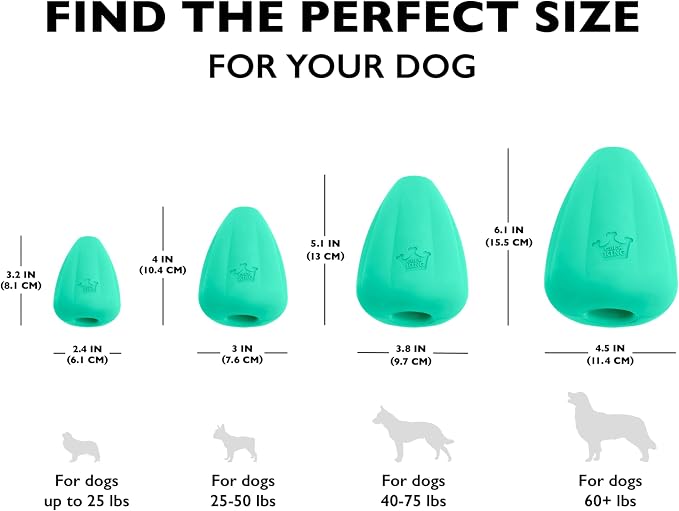 Chew King by Mammoth Premium Treat Dispensing Dog Toy, Durable Natural Rubber Chew Toy, Safety Air Vent, Interactive Enrichment Toy for Aggressive Chewers, Medium Pack of 2- Teal