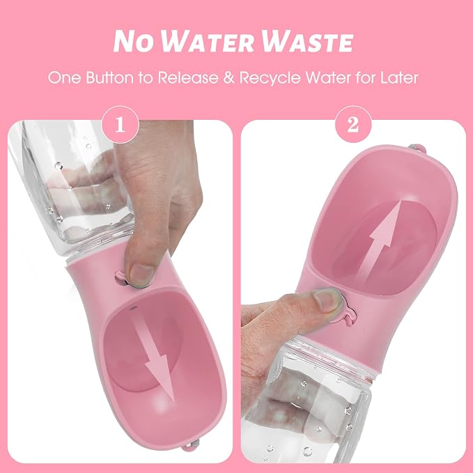 Kalimdor Dog Water Bottle, 19oz, Pink
