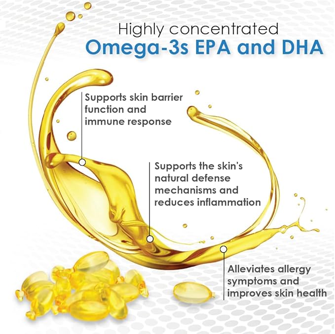 Omega-Caps HP Fish Oil for Dogs | High Potency EPA & DHA Omega-3 Supplement | Supports Skin, Coat, Joint, Heart & Immune Health | Snip Tip Capsules | Medium & Large Dogs | 250 Count
