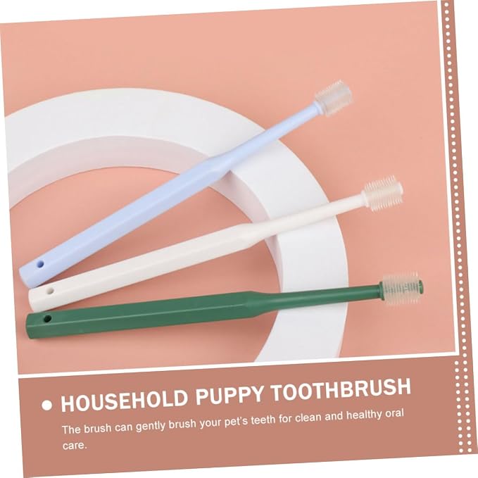 BESPORTBLE 4pcs Pet Toothbrush for Dog Cat Oral Care Lightweight Ergonomic Bristles for Comfortable Cleaning Includes Brushes