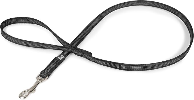 Color & Gray Super-Grip Leash with Handle, 0.55 in x 3.3 ft, Black-Gray