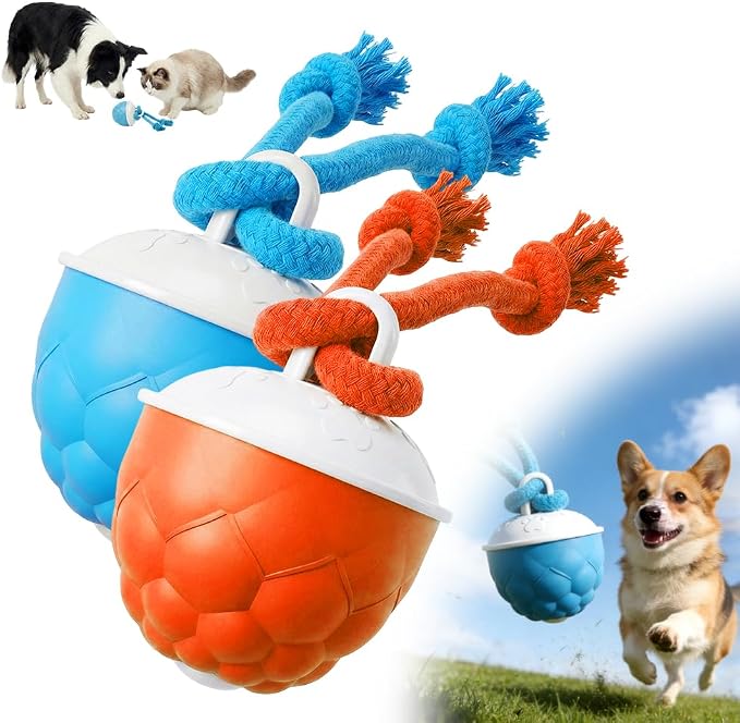 Interactive Dog Toys, 2026 Upgraded Motion Activated Automatic Rolling Ball Toys for Small/Medium/Large Dogs, 360° Smart Automatic Rolling Moving Balls for Boredom to Keep Them Busy (Orange+Blue)