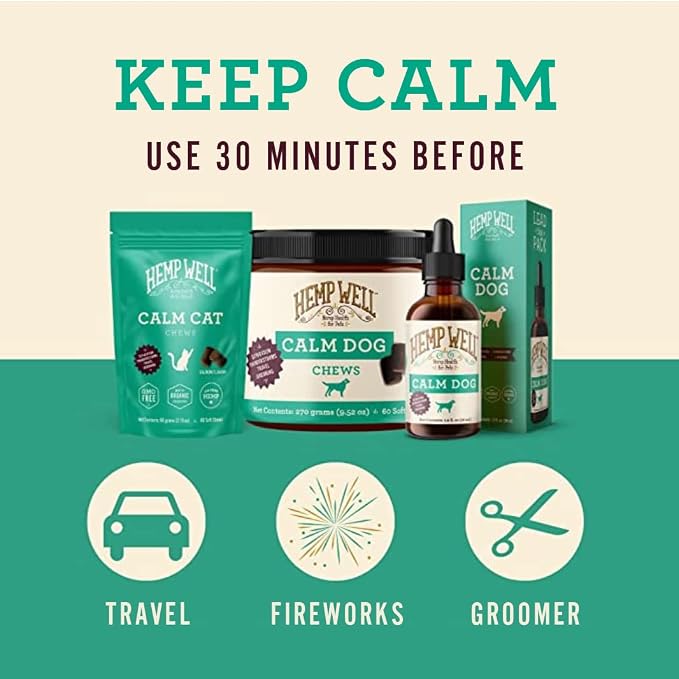 Hemp Well Calm Soft Chews for Dogs, Organic Stress Relief for Pets, 8ct