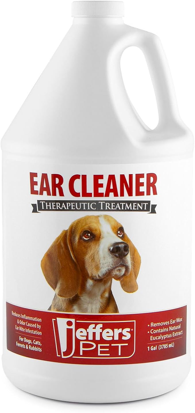 Jeffers Pet Ear Cleaning Solution for Dogs, Cats & Puppies, 128 oz
