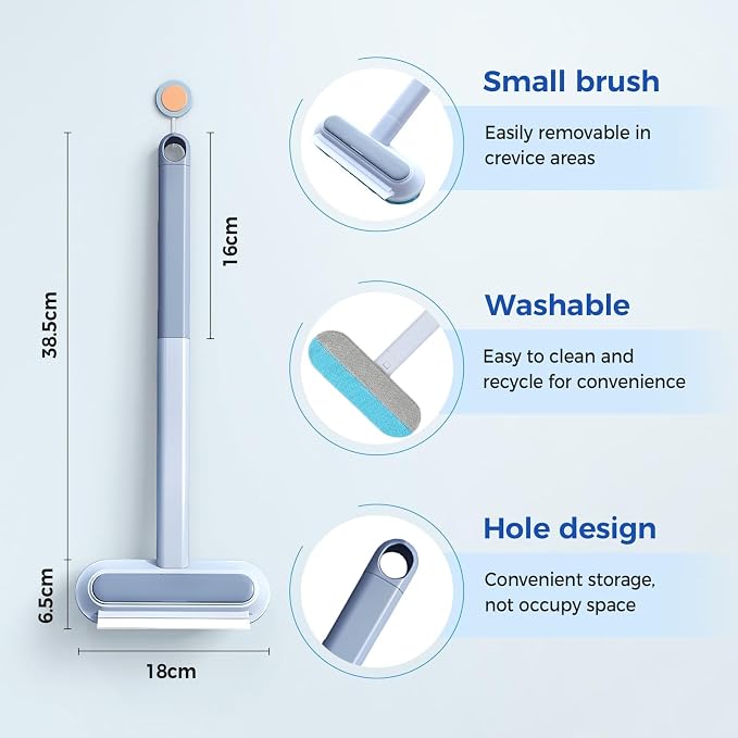 Jiexily 4 in 1 Cat and Dog Hair Removal Brush, 2025 New Multifunctional Pet Hair Remover with Extendable Long Handle, Washable Pet Hair Removal Tool for Furniture, Couch, Carpet, Clothes (1 Pcs)
