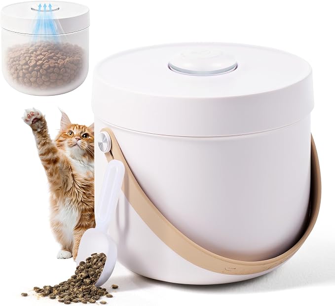 smartoo Vacuum Cat Dog Food Storage Container 5 lb, 5 lb, White