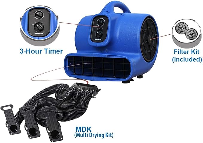 Maykoosh Professional 3 Speed Pet Grooming Dog Cage Dryer with Multi Drying Hose Kit, Timer & Filters