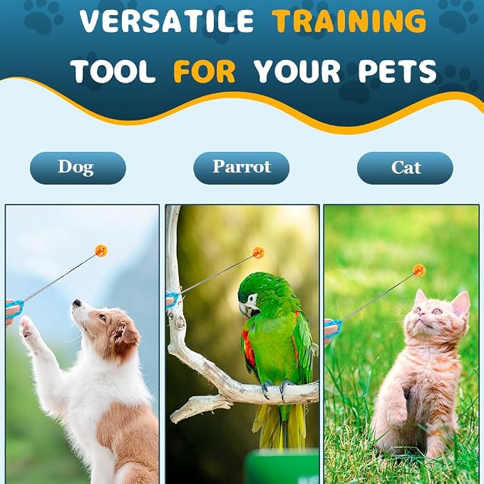 DuDuDog Dog Training Clicker with Retractable Target Stick