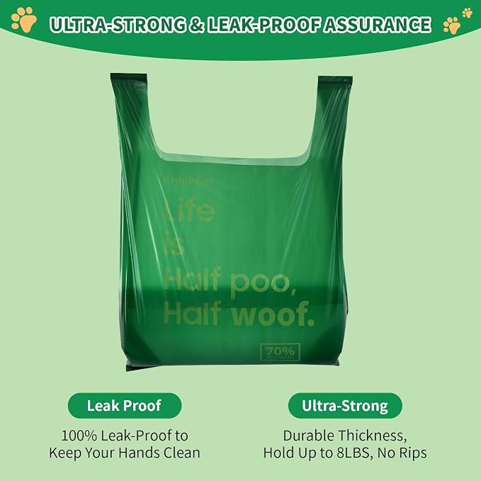 60 Count Extra Large Dog Poop Bags for A&H Swivel Bin Pooper Scooper, Pet Waste Bags with Handle for Dog Poop Cat Litter, Heavy Duty Leakproof Unscented (Only Dog Poop Bags)