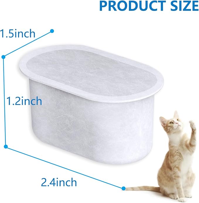 SAMANIJA10-Pack Cat Water Filters Replacement, Compatiable with WOPET W300&W300B&W500 67oz/2L and 3.5L Pet Water Fountain