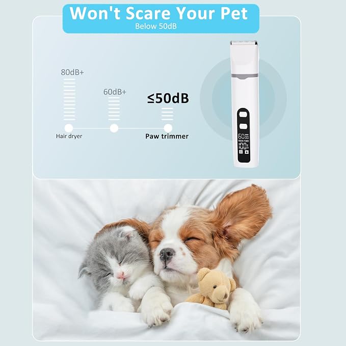 4-in-1 Dog Grooming Kit - Paw Trimmer & Nail Grinder